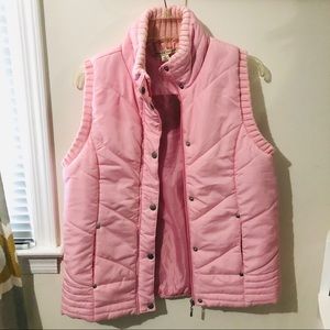 light pink puffer vest jacket-like new!